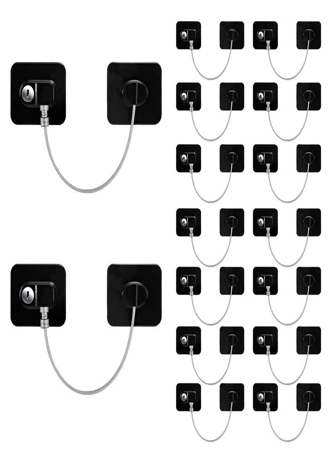 UCEHIPAW 16 Pack Refrigerator Lock with 16 Keys Adhesive Fridge Locks Combination Child Safety Cabinet Lock for Kitchen Freezer Door Adult File Furniture Closet Drawer Appliance (Black) - Image 1